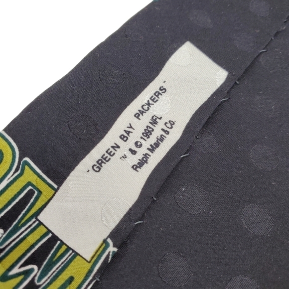 Green Bay Packers Pure Silk Necktie RM Sport Ralph Marlin USA Made 4"x57.5" - Picture 7 of 9